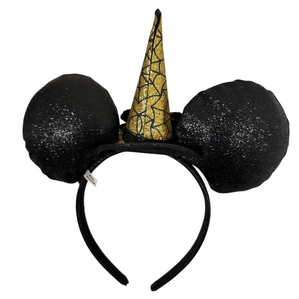 Sparkling Black and Gold Disney witch hat Headband